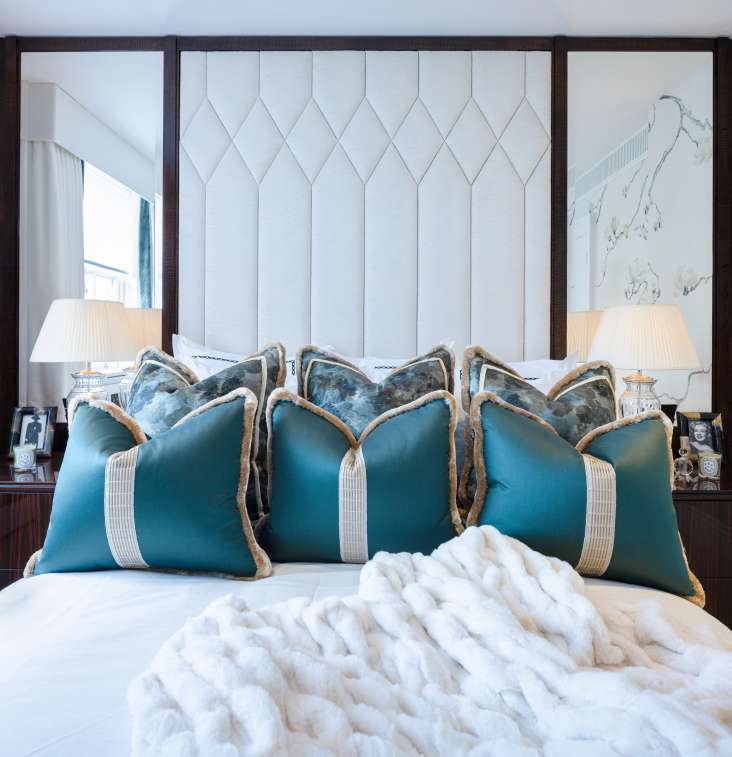Pale bedroom in a Belgravia residence